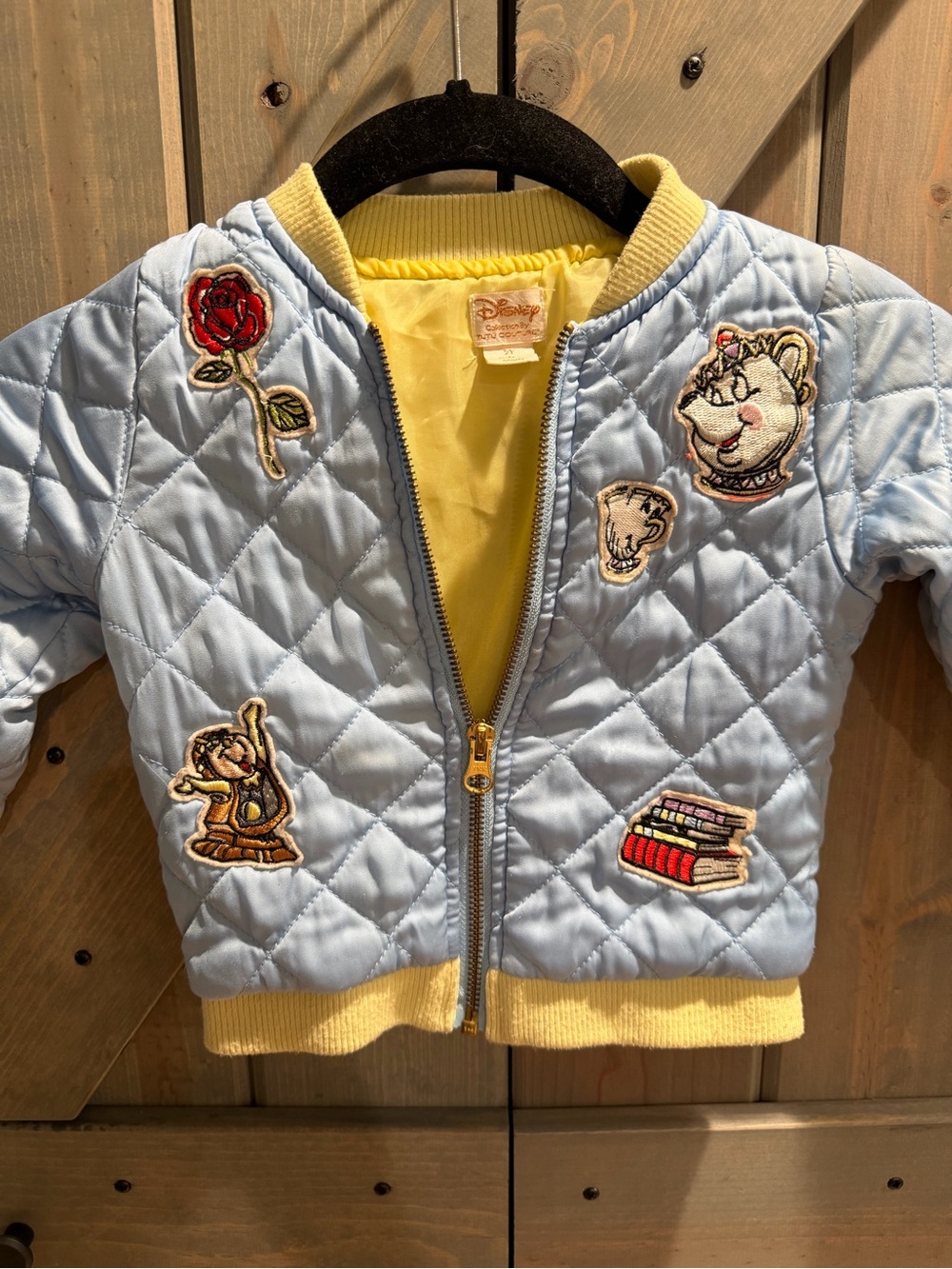 Disney Beauty & the Beast Quilted Bomber Jacket 2T Tutu Couture